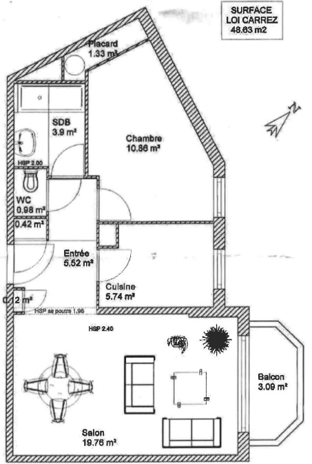 Plan de l'appartement